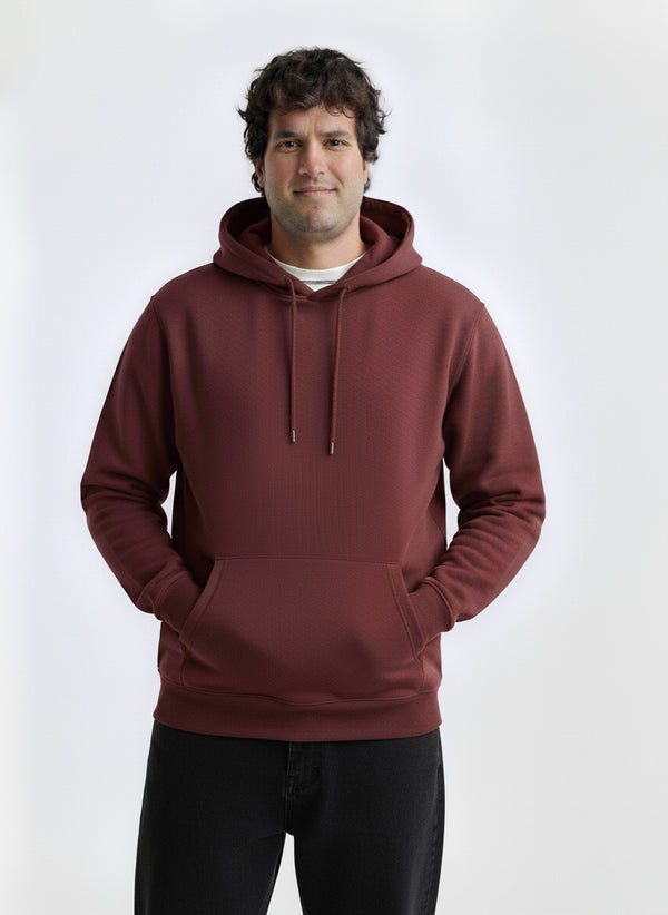 Solid Hoodie in Wine