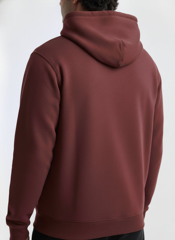 Solid Hoodie in Wine