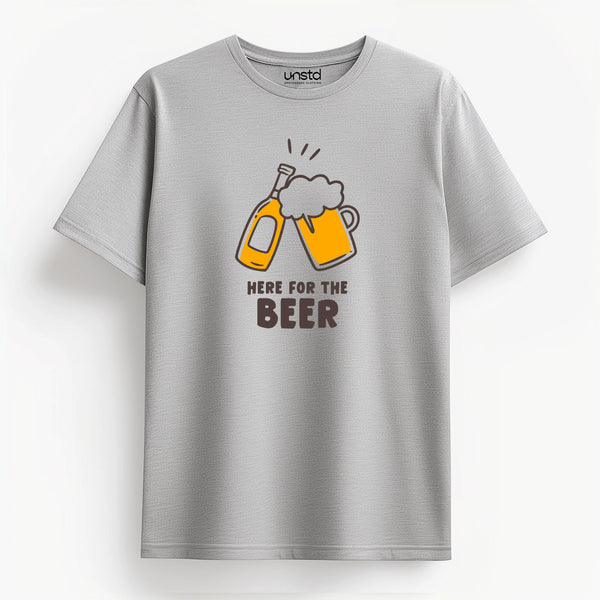 Here for the beer T-Shirt in Melange Grey