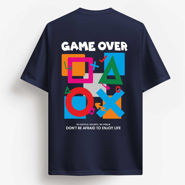 Tic Tac Game Over T-shirt in Navy Blue