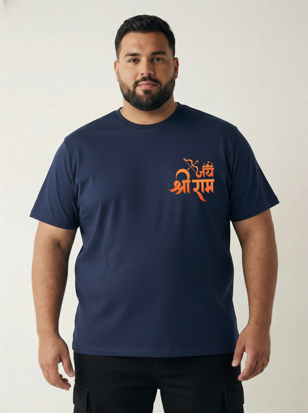 Shree Ram Men T-shirt in Navy Blue