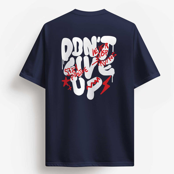 Don't Give Up T-shirt in Navy Blue