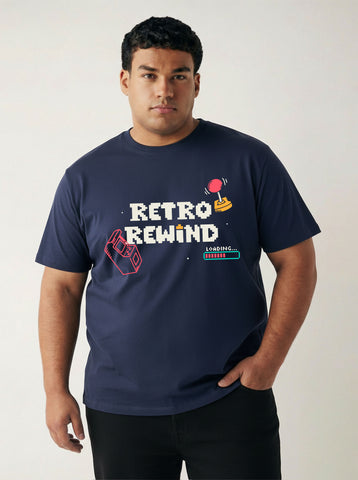 Retro Rewind Plus Size Men T-shirt
