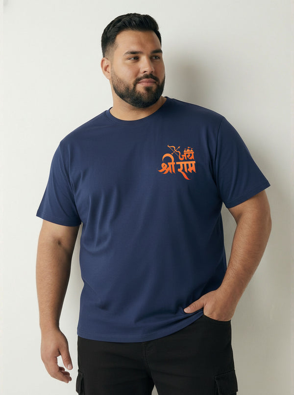 Shree Ram Men T-shirt in Navy Blue