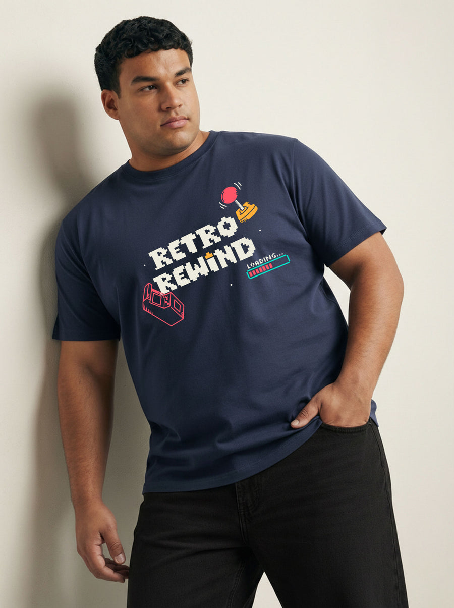 Retro Rewind Plus Size Men T-shirt