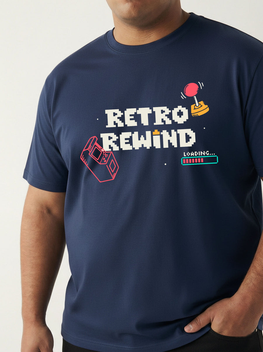 Retro Rewind Plus Size Men T-shirt