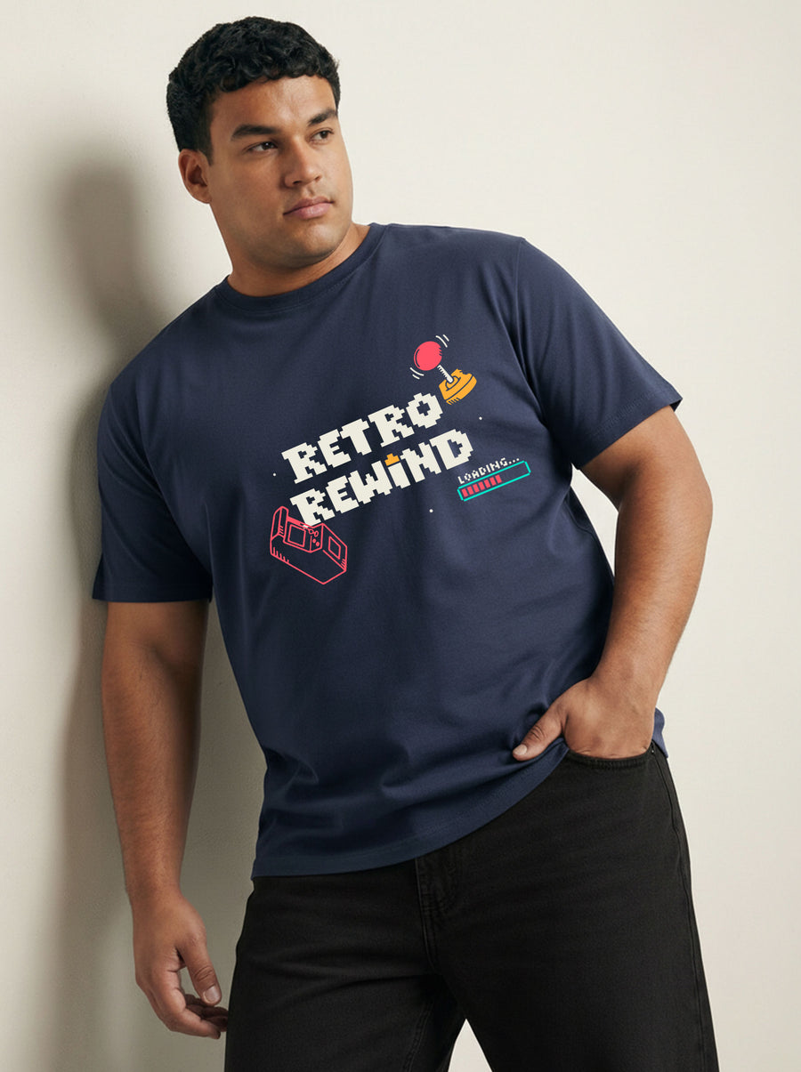 Retro Rewind Plus Size Men T-shirt