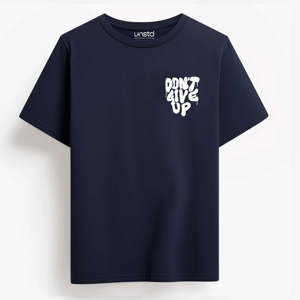Don't Give Up T-shirt in Navy Blue