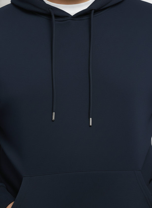 Solid Hoodie in Navy Blue