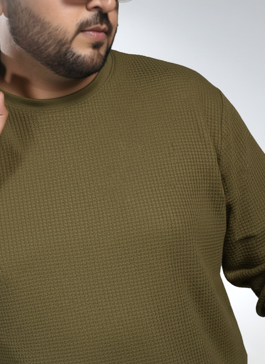 Oswald Knit Plus Size Textured Sweatshirt