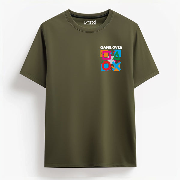 Tic Tac Game Over T-shirt in Olive Green