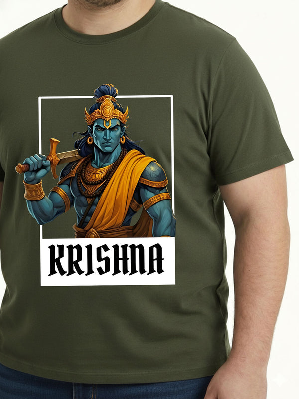 Krishna Men T-shirt in Olive Green