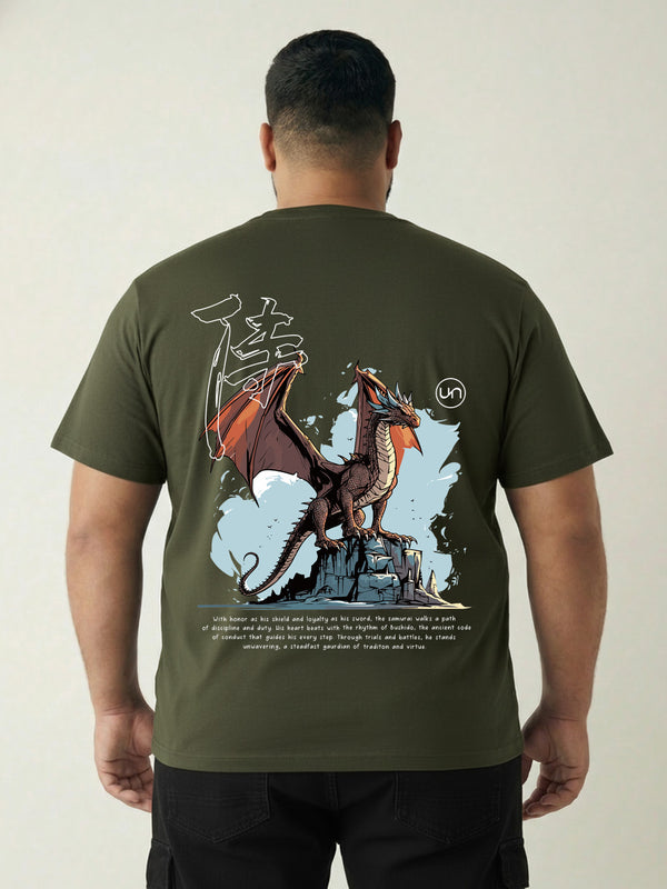 Dragon Warrior Men T-shirt in Olive Green