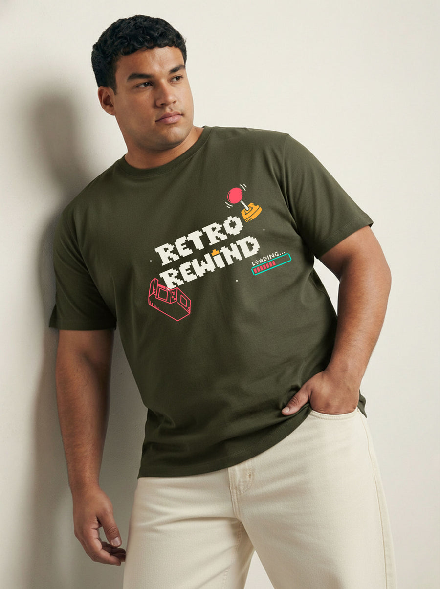 Retro Rewind Plus Size Men T-shirt