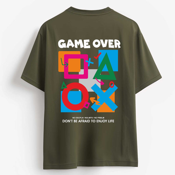 Tic Tac Game Over T-shirt in Olive Green
