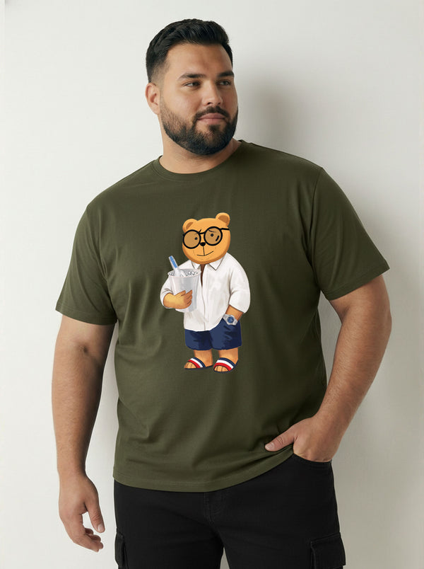 Beach Bear Men T-shirt in Olive Green