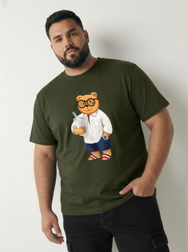 Beach Bear Men T-shirt in Olive Green