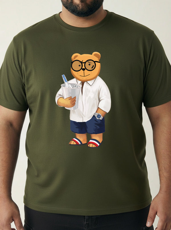 Beach Bear Men T-shirt in Olive Green