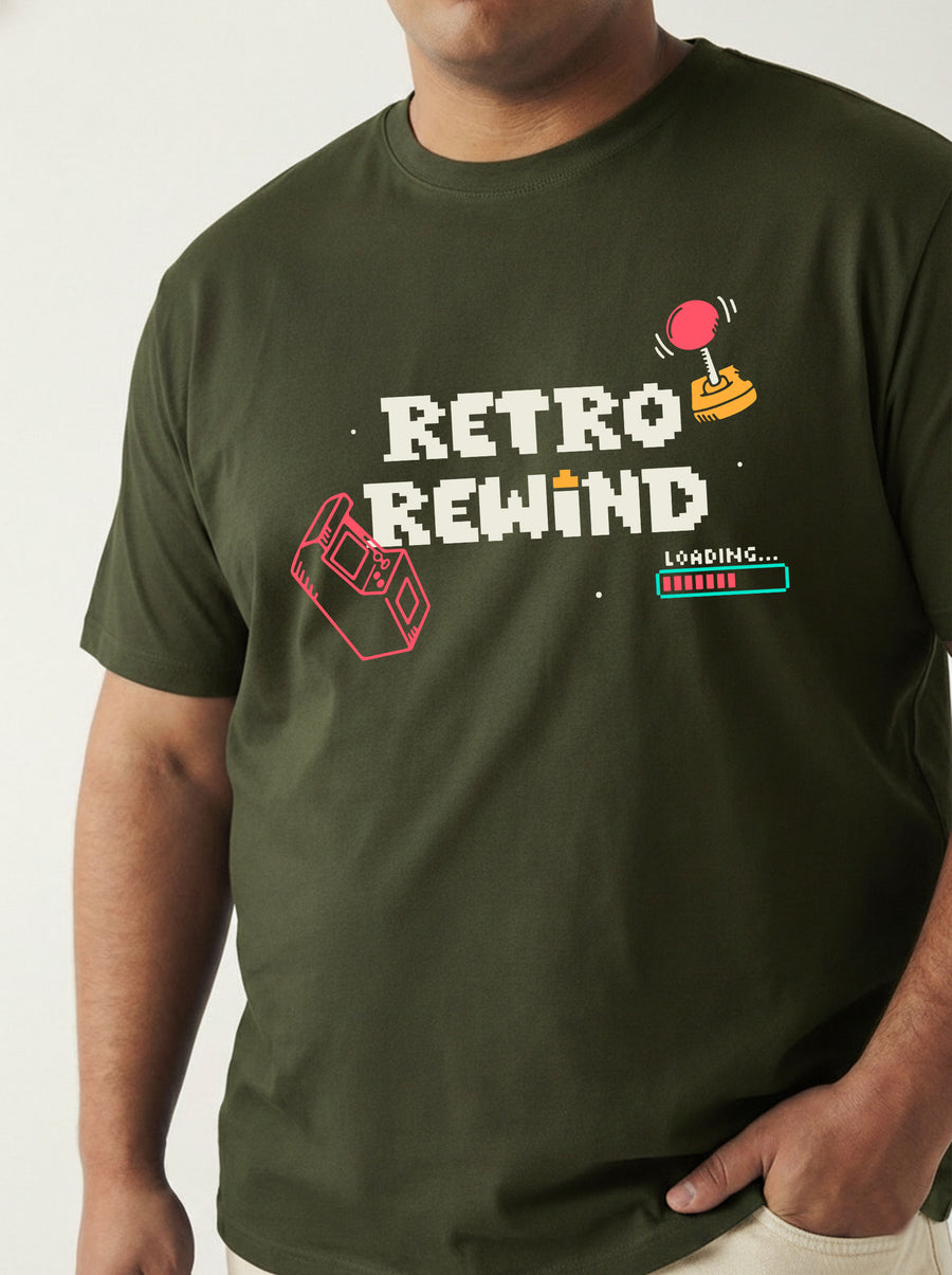 Retro Rewind Plus Size Men T-shirt