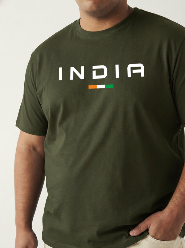 India Men T-shirt in Olive Green