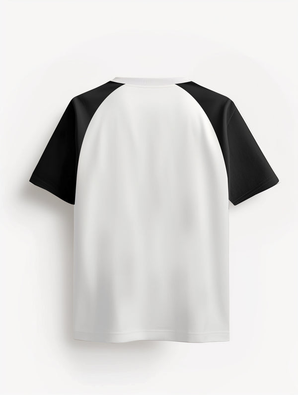 Wild Child Orange White Black Colourblock T-shirt in Orange Black White