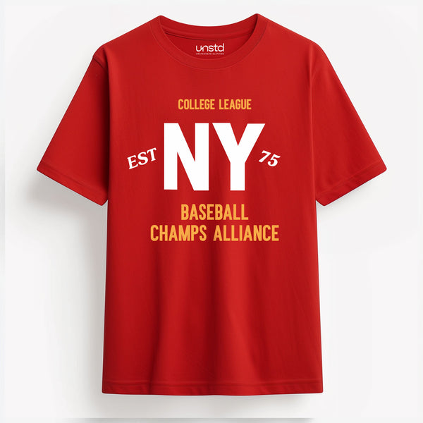 NY Baseball T-Shirt in Red