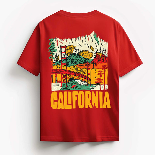California 2025 T-shirt in Red