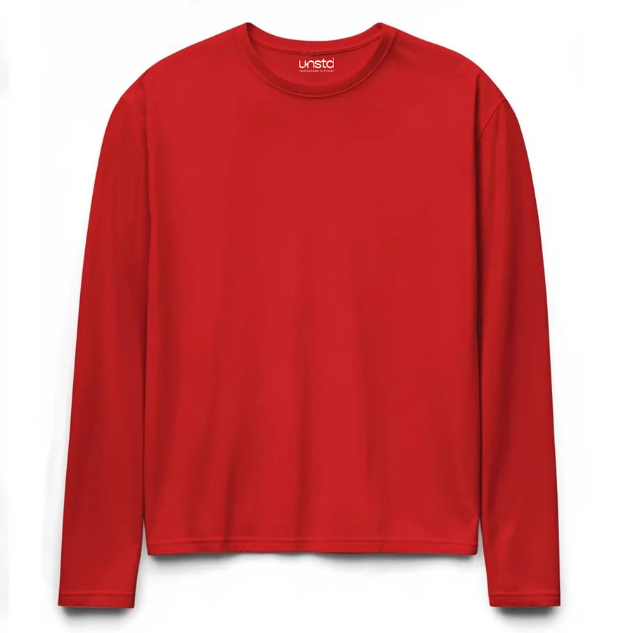 Solid Red Plus Size Full Sleeve T-shirt