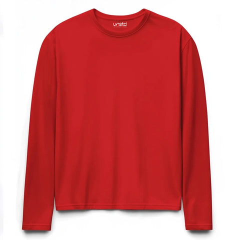 Solid Red Plus Size Full Sleeve T-shirt