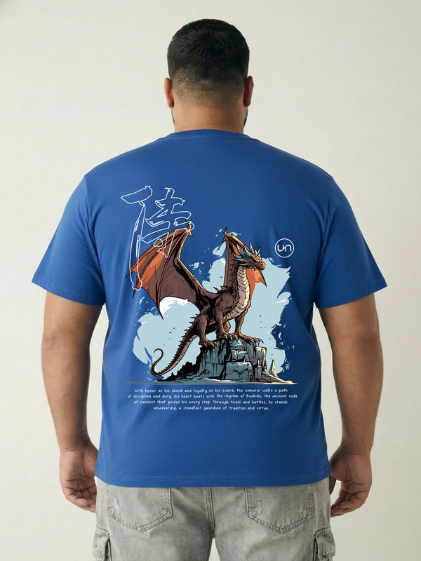 Dragon Warrior Men T-shirt in Royal Blue
