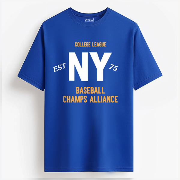 NY Baseball T-Shirt in Royal Blue