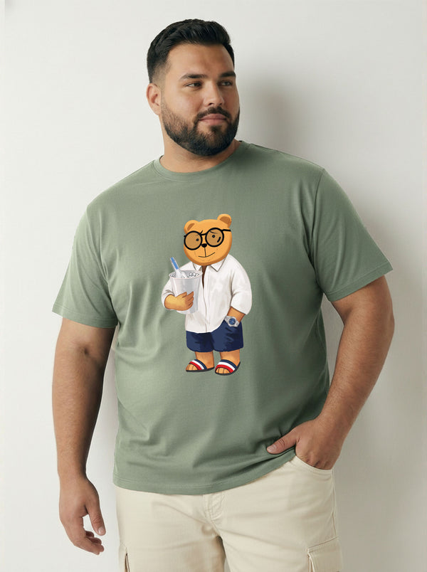 Beach Bear Men T-shirt in Sage Green
