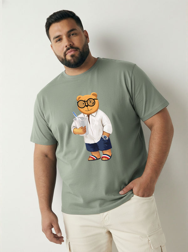 Beach Bear Men T-shirt in Sage Green
