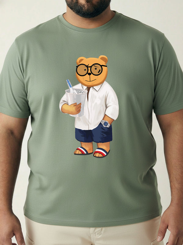 Beach Bear Men T-shirt in Sage Green