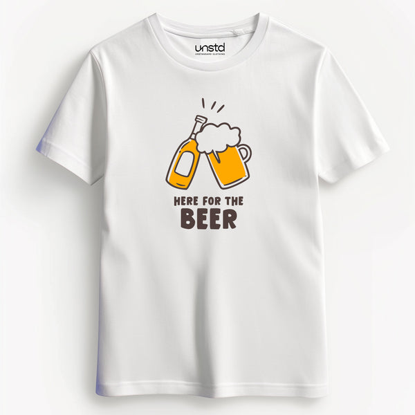 Here for the beer T-Shirt in White