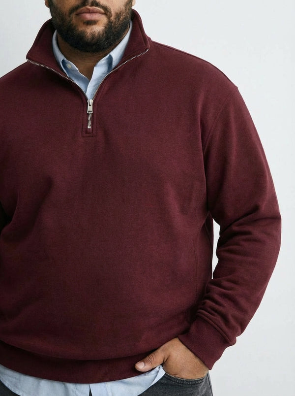 Premium Quarter-Zip Sweatshirt in Wine