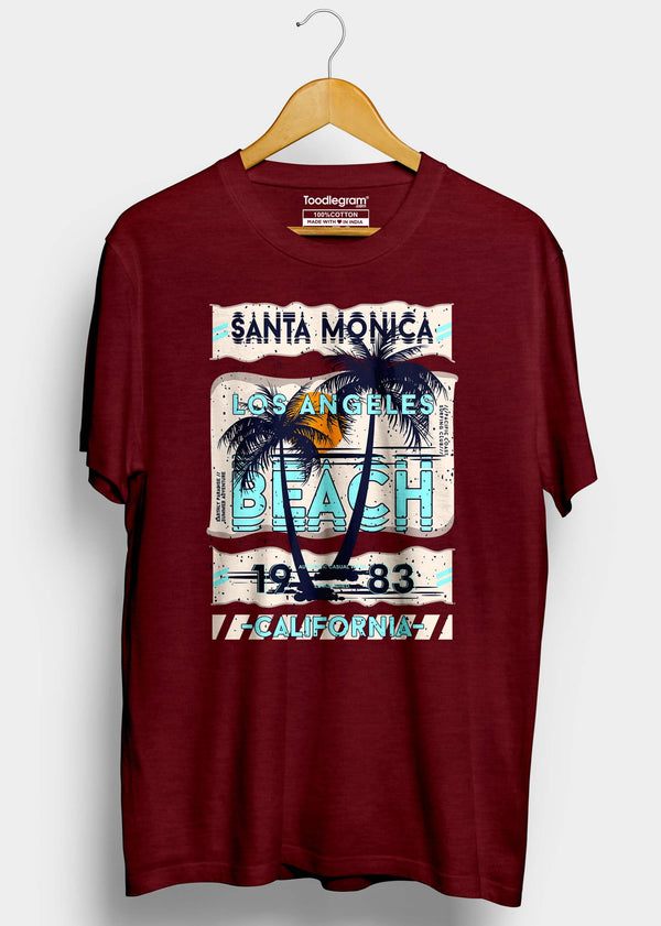 Los Angeles Beach Men's T-Shirt in Maroon